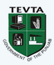 Logo of TEVTA – Technical Education and Vocational Training Authority showing symbols of IT, agriculture, industry, and mechanical skills.