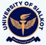 Logo of the University of Sialkot featuring a torch with wings on a dark blue circular background.