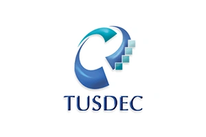 Logo of TUSDEC – Technology Upgradation and Skill Development Company featuring a circular graphic and ascending blocks.